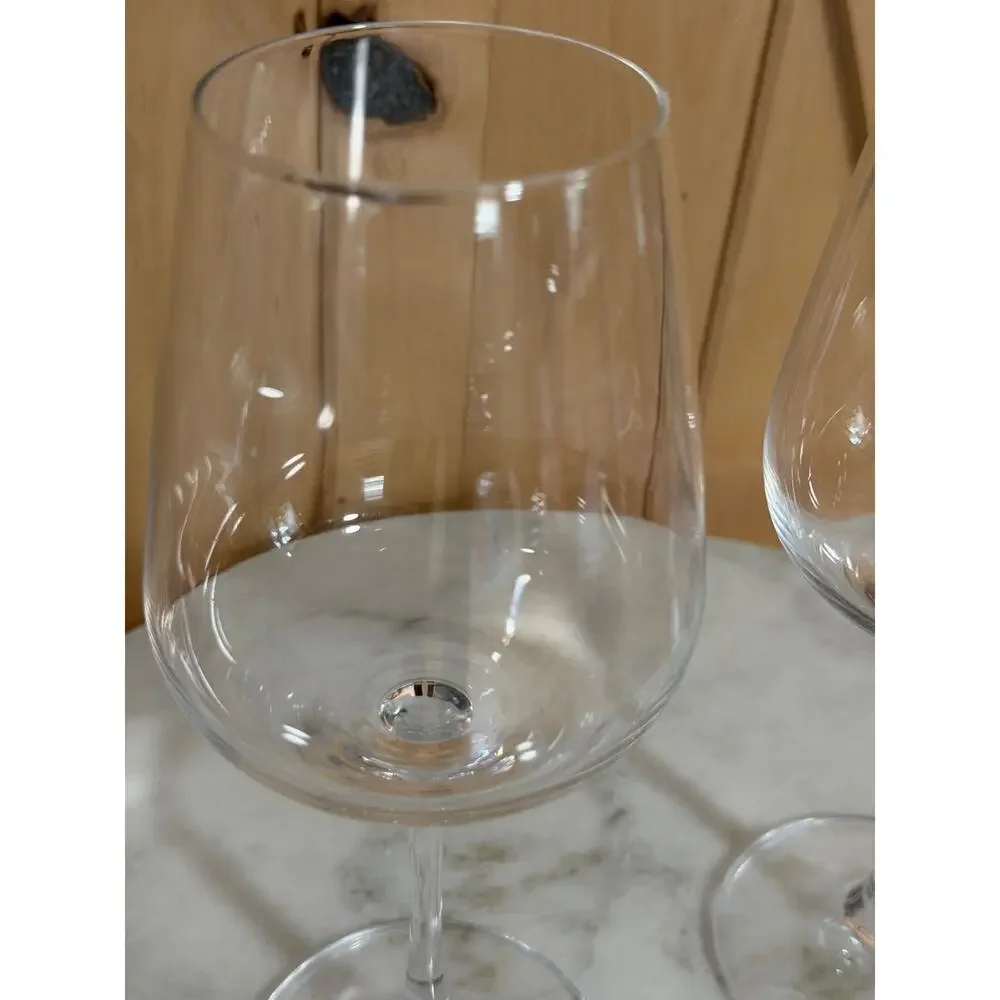 JC Inn Crystal Wine Glass Signed - Set of 2